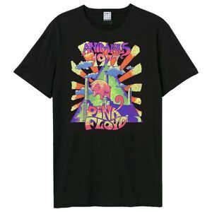 Pink Floyd Unisex Adult Animals Tour 77 Pink Floyd T-Shirt / Black